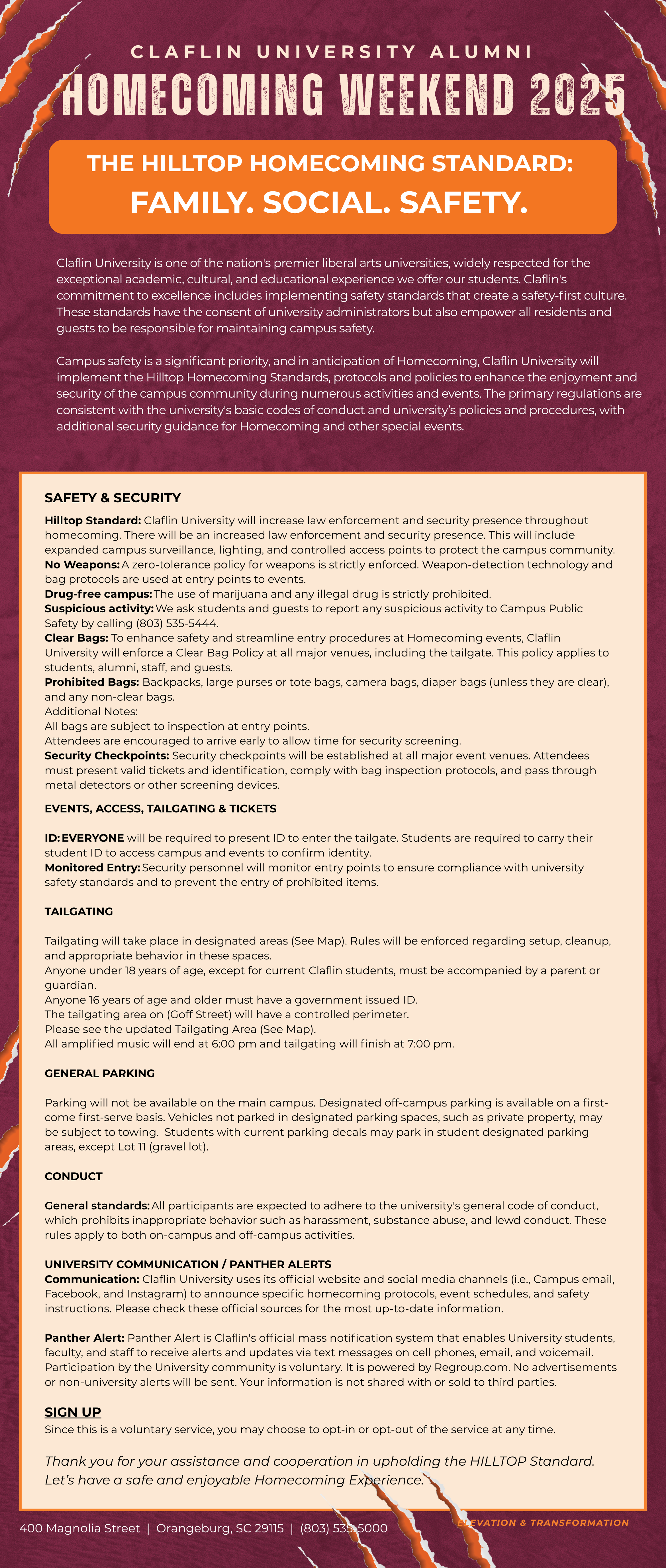 Homecoming Standard Claflin University Alumni (8.5 x 20 in)